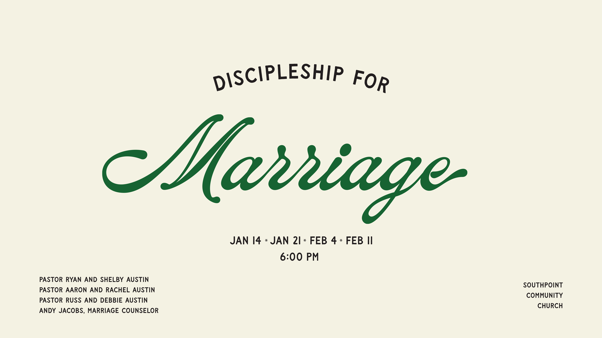 Discipleship For Marriage Class